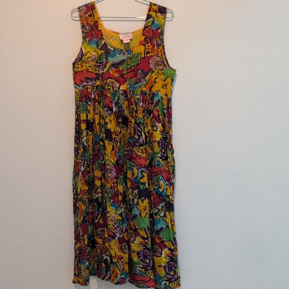 Colorful Floral Midi Dress